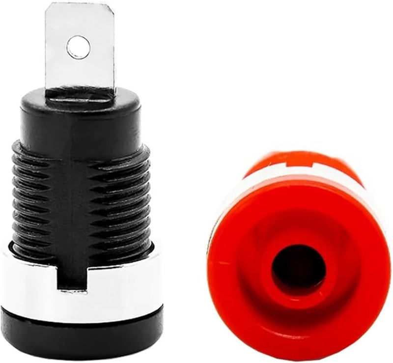 Insulated 4mm Banana Female Socket Binding Post Terminal Plug 12mm Panel Mount Test Probe Wire Connector 2Pc Red 2Pc Black - Image 4