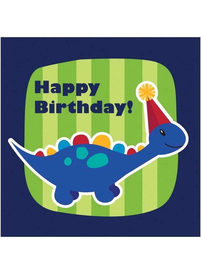 CREATIVE CONVERTING 16 Count Happy Birthday 3Ply Little Dino Party Lunch Napkins BlueGreenOrange - Image 2
