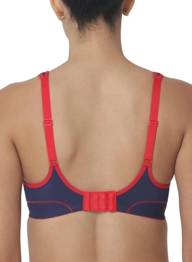 ترايامف Triumph International Padded Sports Bra for Women | Minimizer 32B, Multi-Colour | Full Coverage Cut and Sew Design | Comfortable Support with Cross-Back Straps | Pack of 1
