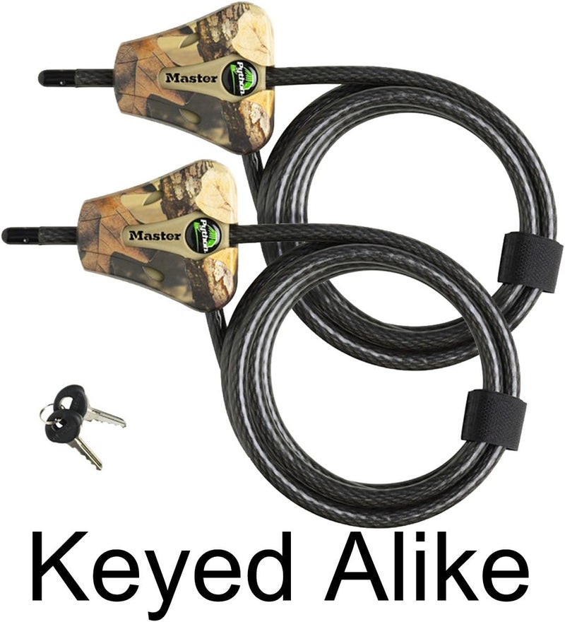 MasterLock Python Trail Camera Adjustable Camouflage Cable Locks w/4 Keys, 8418KA-2 CAMO 2-Pack - Image 2