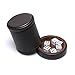 RERIVER PU Leather Dice Cup with Lid Dark Chocolate Leatherette and Dark Brown FeltLined Quiet Dice Shaker Cup Including 6 Black Dot Dice for Liars Dice Farkle Yahtzee Games 1 Pack - Image 4