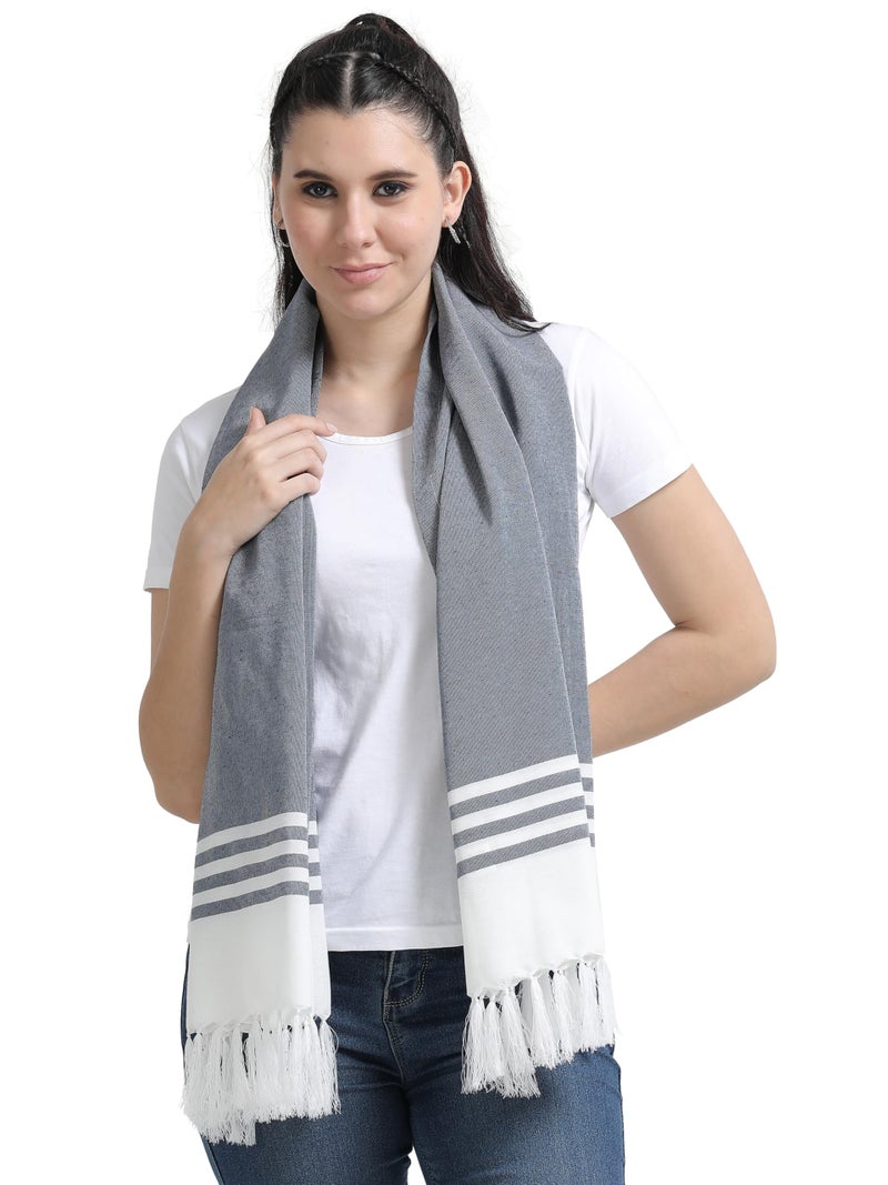 Kowsi Women Cotton Casual Style Soft Mother's Nursing & Feeding Shawl Feeding Cloak (Navy Blue) - Image 3