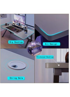 AGD Computer Desk Simple Gaming Desk for Bedroom Home Study Writing Desk Student Desk (100x60x74) Black  - Image 2