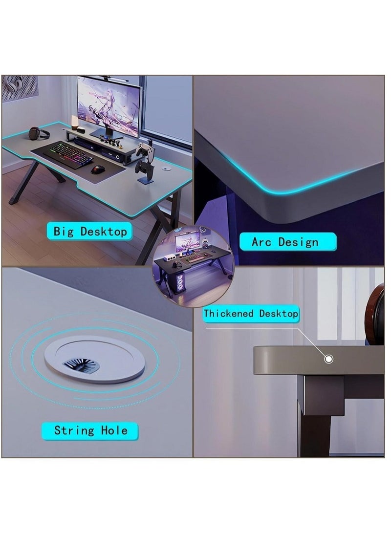 AGD Computer Desk Simple Gaming Desk for Bedroom Home Study Writing Desk Student Desk (100x60x74) Black - Image 2