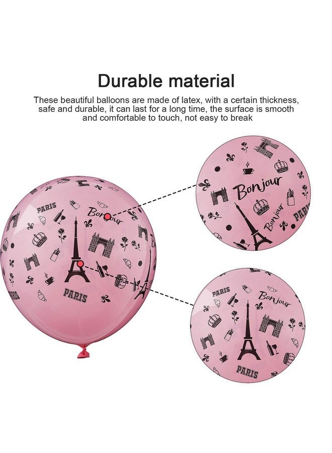 Gejoy 24pcs Paris Balloons, Eiffel Tower Latex Balloons, 12inch, Unisex, for Birthday, Wedding, Engagement, Graduation, Valentine's Day, Retirement Decoration - Image 4