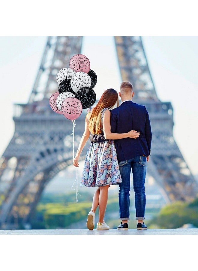 Gejoy 24pcs Paris Balloons, Eiffel Tower Latex Balloons, 12inch, Unisex, for Birthday, Wedding, Engagement, Graduation, Valentine's Day, Retirement Decoration - Image 5