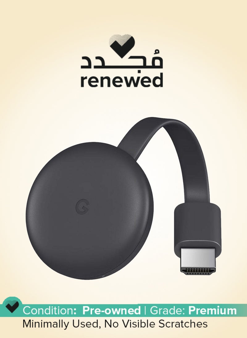 Google Renewed - Chromecast 2nd Generation 1080p Media Streaming Device Black - Image 1