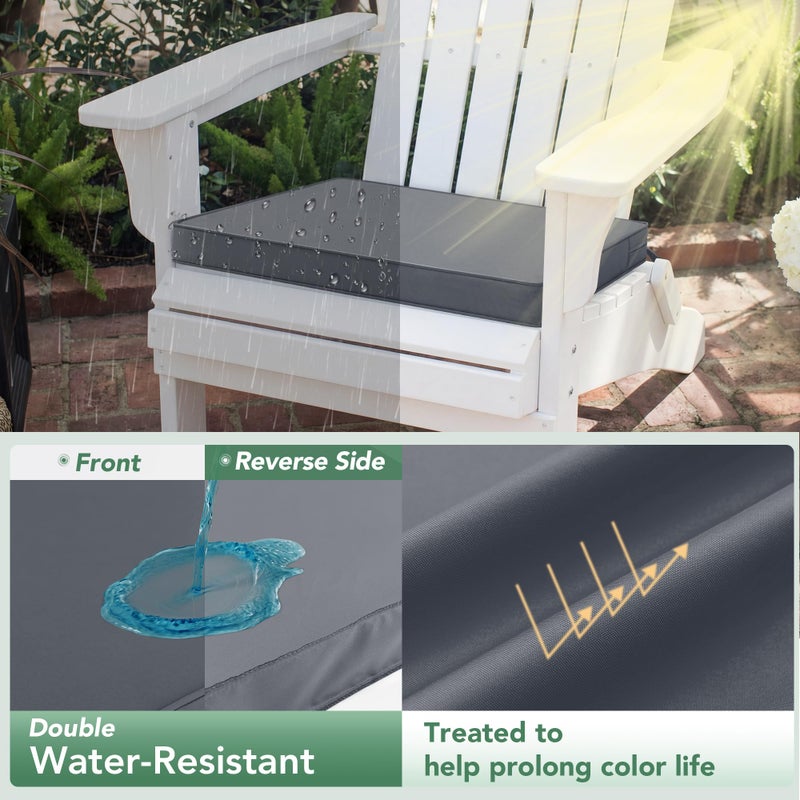 Summsun Outdoor Chair Cushions Set of 4: Waterproof & Fade Resistant Seat Cushion for Patio Furniture - 18.5 x 16 x 2 Inch Chair Pads with Ties and Hidden Zipper - Patio Chair Cushion Replacement, Dark Grey - Image 3