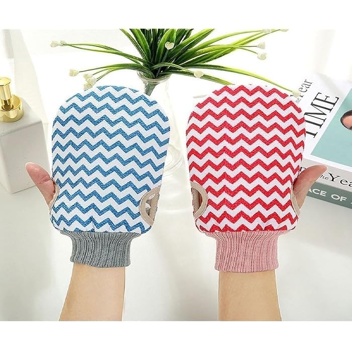 CLICKSWIFT قفازات استحمام CLICKSWIFT لإزالة الجلد الخشن، متعددة الألوان، 1 زوج. - Image 1