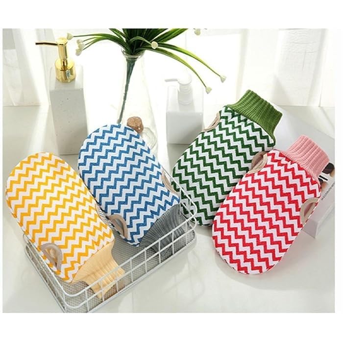 CLICKSWIFT قفازات استحمام CLICKSWIFT لإزالة الجلد الخشن، متعددة الألوان، 1 زوج. - Image 2