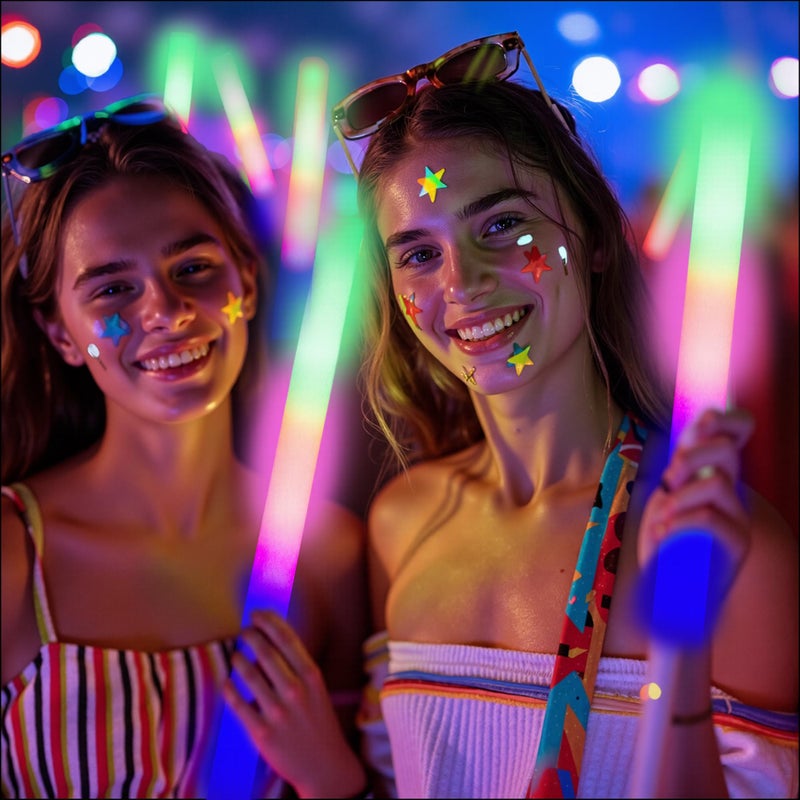 HBYLXTJ SVYIQ 12 PCS Foam Glow Sticks Bulk With 3 Modes Colorful Flashing,Foam Light up Sticks,Glow Sticks for Wedding,Glow in Dark Party Supplies for Wedding,Halloween, 4th of July,Raves,Concert,New Year1 - Image 4