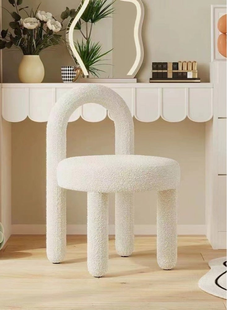Kutis 1-Piece Metal Sofa Chair Makeup Chair for Bedroom Living Room White 40x44x74 cm - Image 1