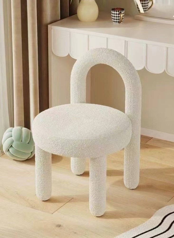 Kutis 1-Piece Metal Sofa Chair Makeup Chair for Bedroom Living Room White 40x44x74 cm - Image 2