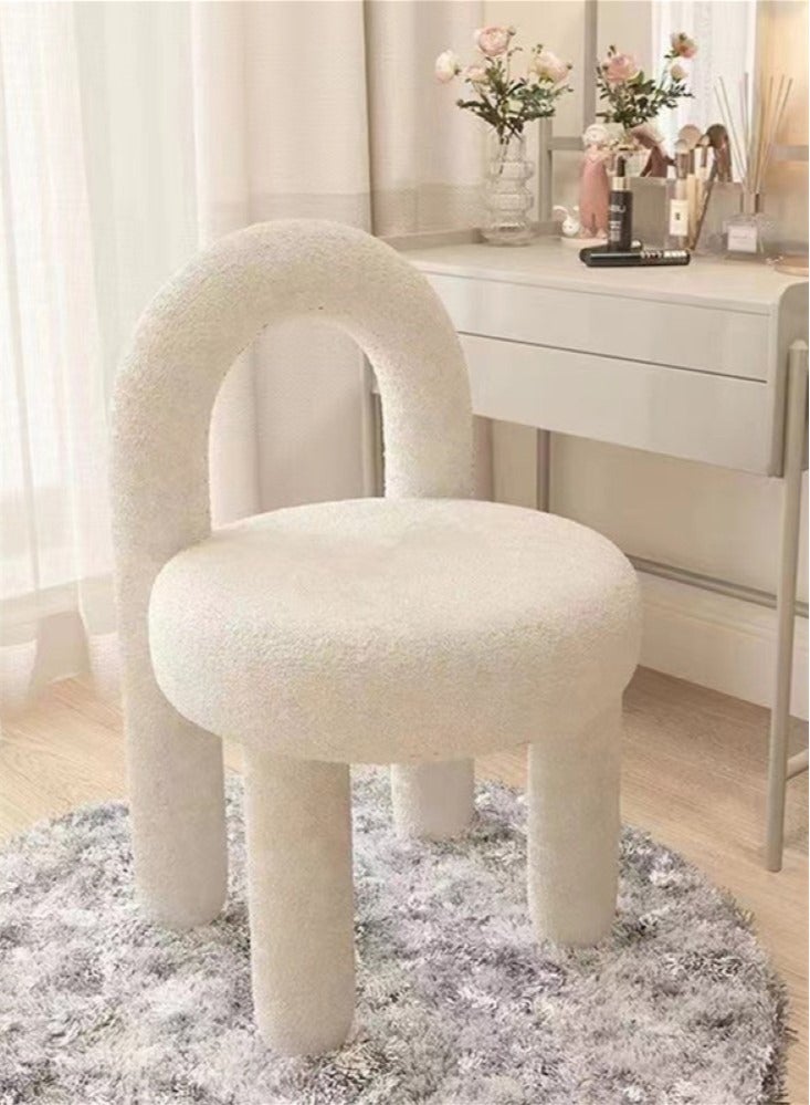 Kutis 1-Piece Metal Sofa Chair Makeup Chair for Bedroom Living Room White 40x44x74 cm - Image 3