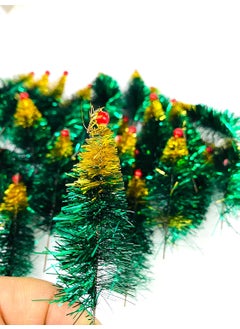Evisha Evisha 50 Mini Tiny Artificial Christmas XMass Tree Pins Cake Topper Gift Wraping Decoration Ornaments Christmas Tree Pins  - Image 2
