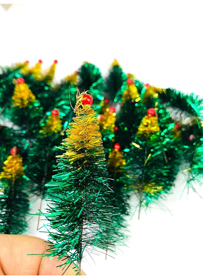Evisha Evisha 50 Mini Tiny Artificial Christmas XMass Tree Pins Cake Topper Gift Wraping Decoration Ornaments Christmas Tree Pins  - Image 2