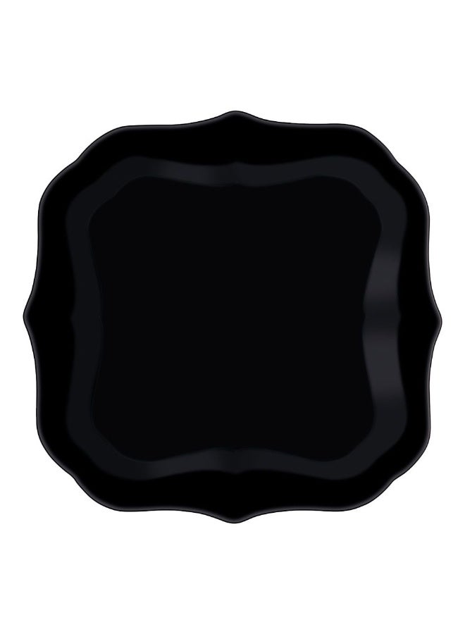 Black Glass Dessert Plate 17×17 cm – Elegant Square Glass Plate for Serving Desserts, Snacks   Durable Reusable Tableware for Home, Restaurant & Party Use (17 cm, Black)