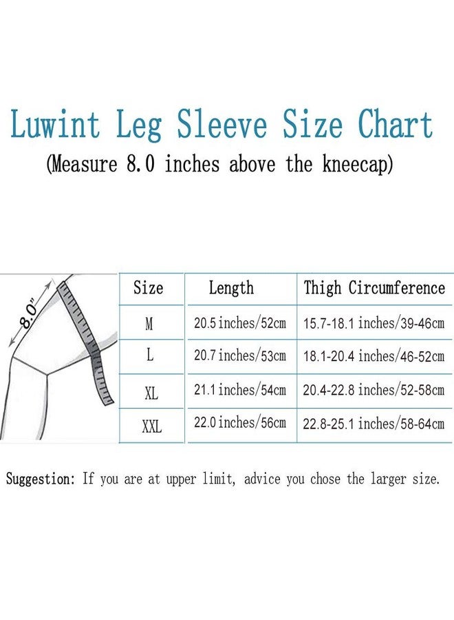 Luwint Long Compression Leg Sleeves for Women Men Comfortable and Non-Slip UV Protection Leg Knee Brace Supports for Sports Basketball Running Cycling, Black, 1 Pair (Large) - Image 5