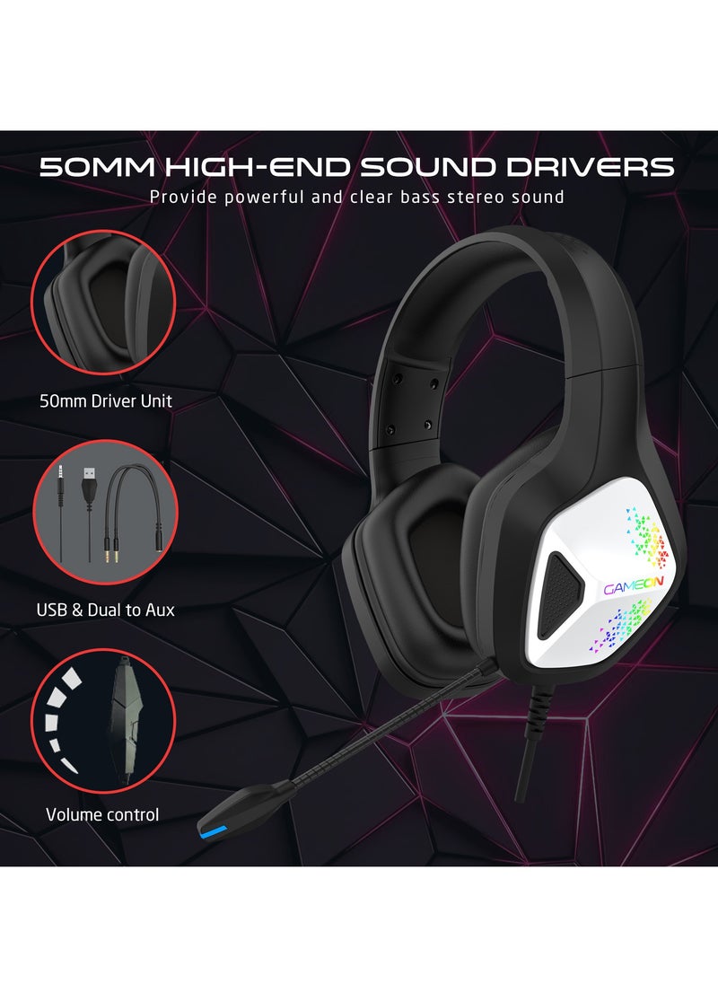 GameOn - GAMEON GOK905 Infernus Static RGB Gaming Headset Supportable for PS4 PS5 XBOX ONE PC with USB Connectivity - Image 1
