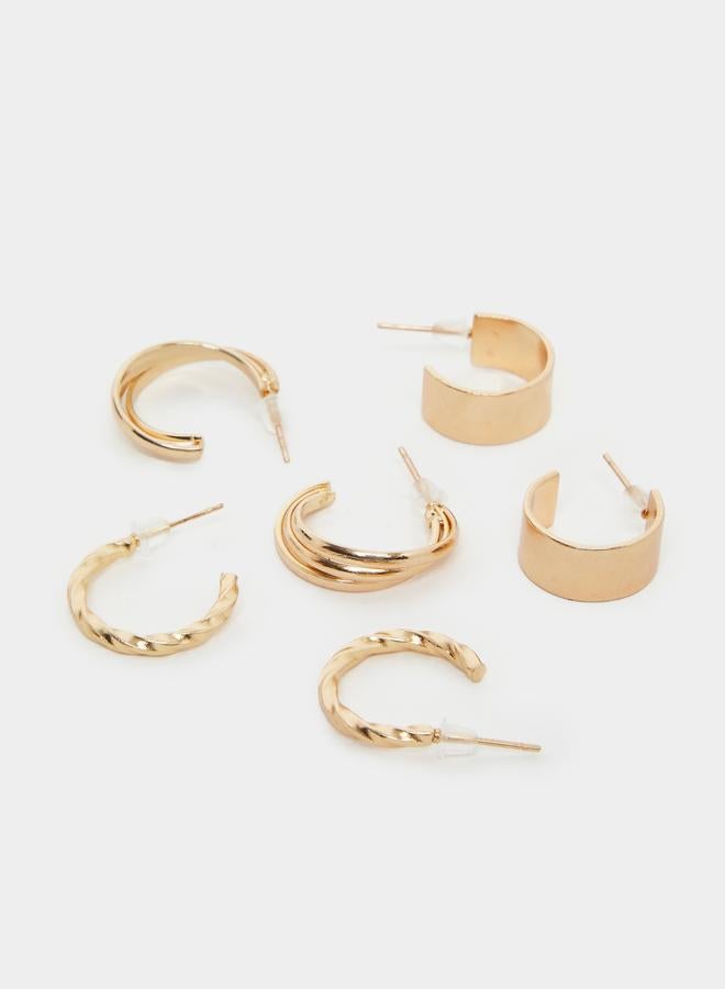 Styli Set of 6 - Plain Hoop Earrings - Image 2