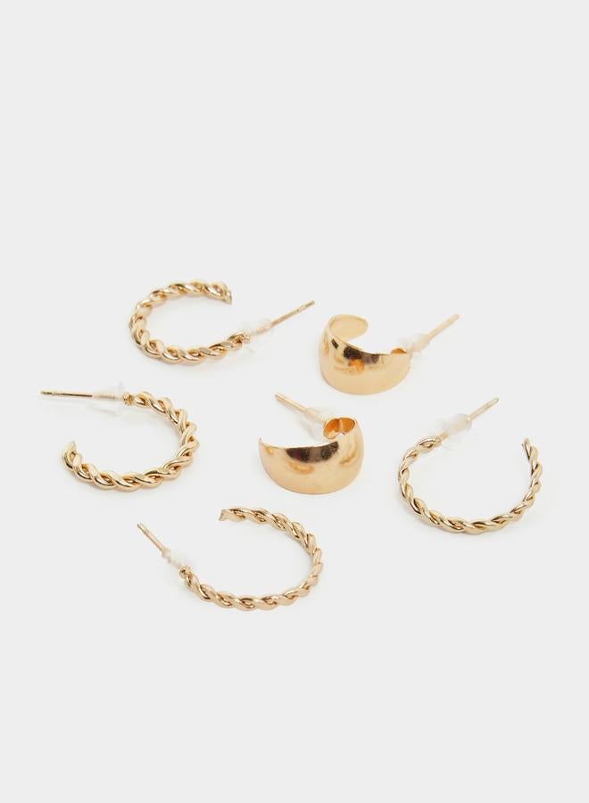 Styli Set of 6 - Plain Hoop Earrings - Image 3