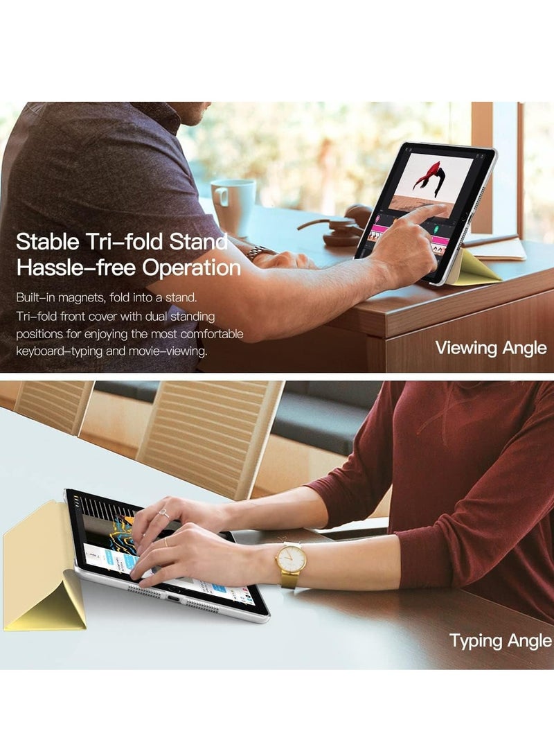 ELTRAZONE iPad 10.2 Case (9th/8th/7th Generation, 2021/2020/2019) - Slim Translucent Hard PC Protective Smart Cover with Stand - Yellow - Image 4