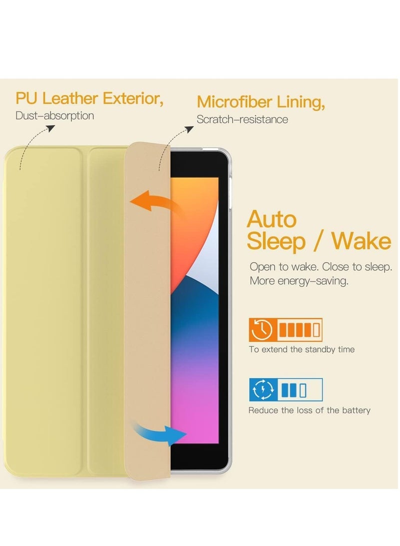 ELTRAZONE iPad 10.2 Case (9th/8th/7th Generation, 2021/2020/2019) - Slim Translucent Hard PC Protective Smart Cover with Stand - Yellow - Image 3