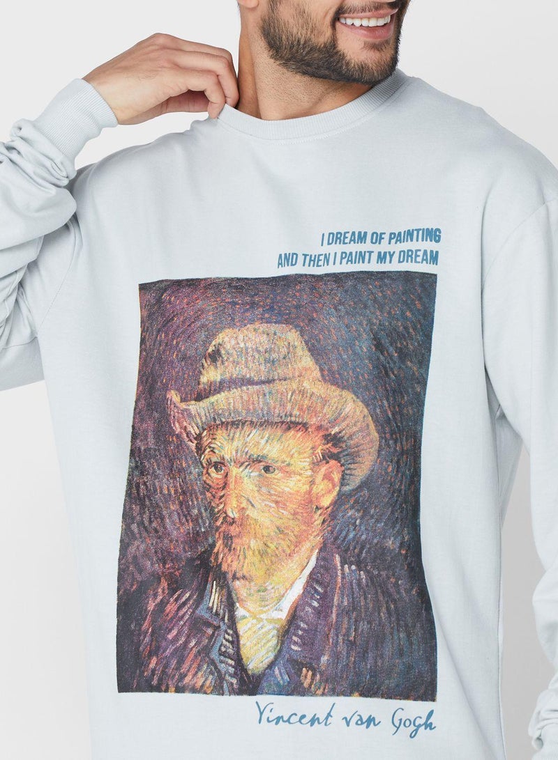 اي بي او اتش سويت شيرت بطبعة جرافيك - Image 3