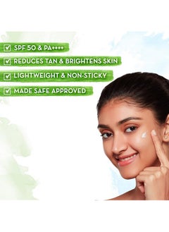 Mamaearth Ubtan Detan Sunscreen With Turmeric & Saffron 50 G Spf 50 & Pa++++ For Uvab Protection Removes Tan Brightens Skin Nongreasy & Lightweight No White Cast For All Skin Types  - Image 4