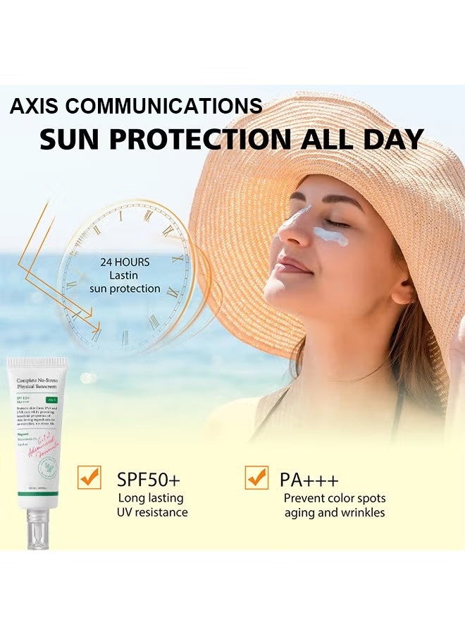 AXIS COMMUNICATIONS Complete No-Stress Physical Sunscreen SPF 50+ PA++++, Protect Skin From UVA And UVB, Sunblock Cream Face, 50ml / 1.69 fl oz - Image 4