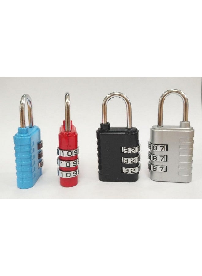VIVITO 3 Digit Combination Locks for Luggage | Travel Safety Padlocks for International Travelling (Multicolor 1 Pack of Four Piece) - Image 3