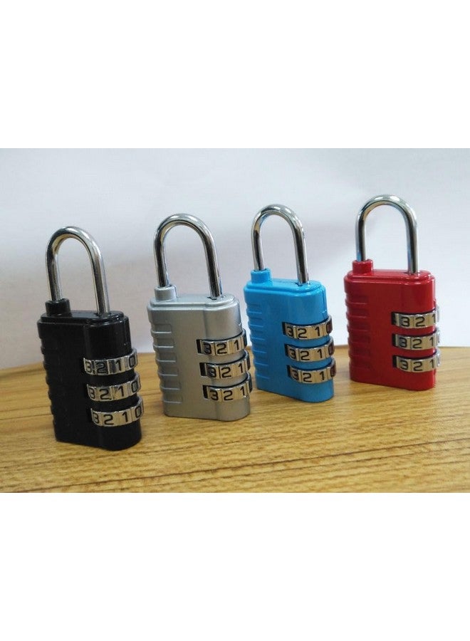 VIVITO 3 Digit Combination Locks for Luggage | Travel Safety Padlocks for International Travelling (Multicolor 1 Pack of Four Piece) - Image 1