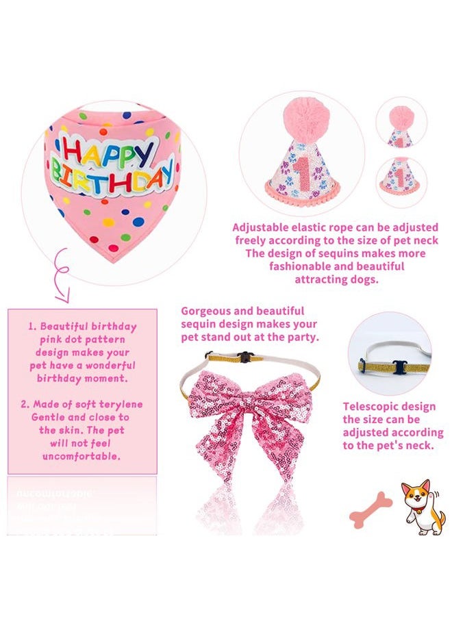 duludulu - Dog Birthday Party Supplies - Bandana Hat, Red Bowtie, Tutu Skirt for Girl Dog Decorations - Image 1