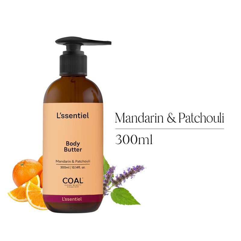 COAL CLEAN BEAUTY COAL Clean Beauty Body Butter with Mandarin Patchouli Hydrates Nourishes Dry Skin Men Women All Skin Types 300ml - Image 2
