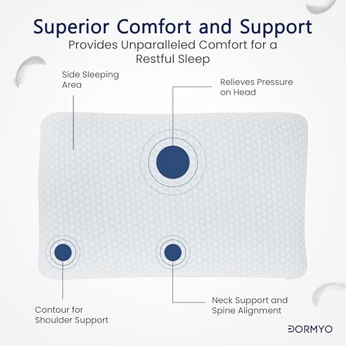 Dormyo Regular Sleeping and Medium Slim Memory Foam Pillow (1, Flakes, 4 inches Height) - Image 2