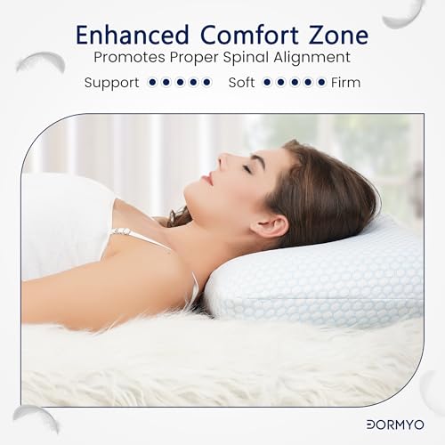 Dormyo Regular Sleeping and Medium Slim Memory Foam Pillow (1, Flakes, 4 inches Height) - Image 3