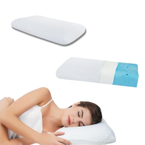 Dormyo Regular Sleeping and Medium Slim Memory Foam Pillow (1, Flakes, 4 inches Height) - Image 1