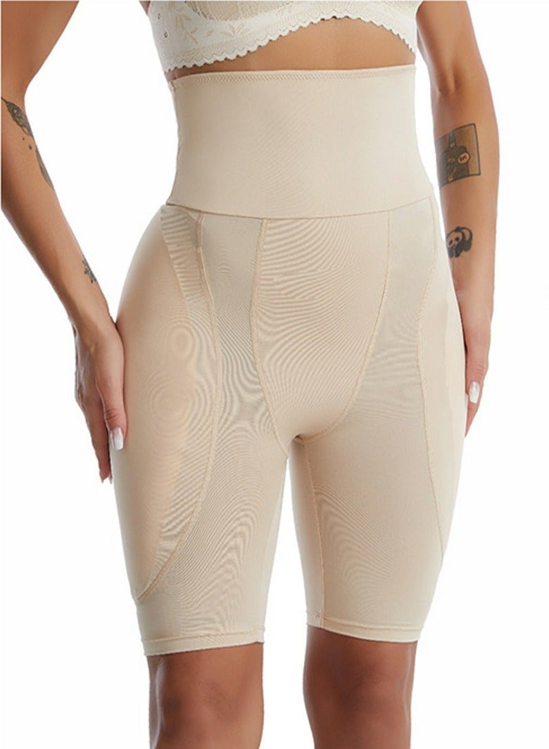 Loquat Great Elasticity Body Shaper Tummy Control Boxer Briefs Solid Color Shapewear Pants for Women Seamless Underwear Beige  - Image 1