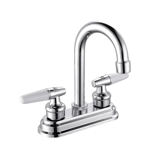 SOLVEX Centerset Bathroom Faucet4 Inch 2 Handle Bathroom Sink Faucets3 Hole Bath Faucets Brushed NickelBathroom Basin Faucet with Deck MountedSP400042 - Image 1