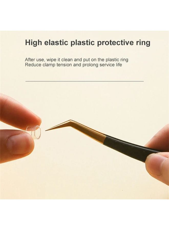 MZ35638801 Precision Eyelash Tweezers Set Curved Straight Tip For Fake Eyelashes - Image 5