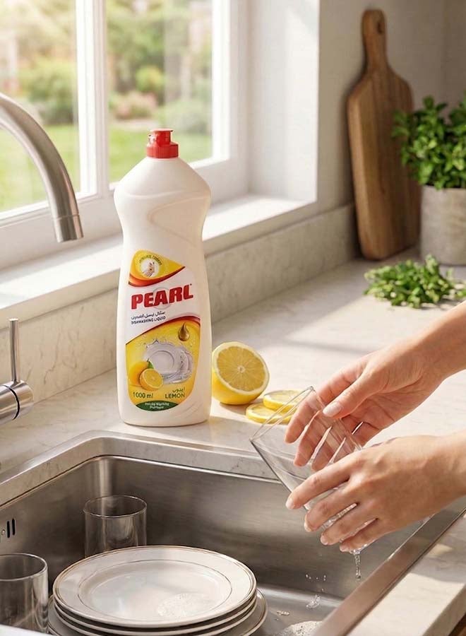 Pearl Dishwash Liquid Lemon 2L Promo Pack Strong Grease Removal Dishwashing Soap Soft on Hands Kitchen Cleaner  2 x 1L, 2 L - Image 4