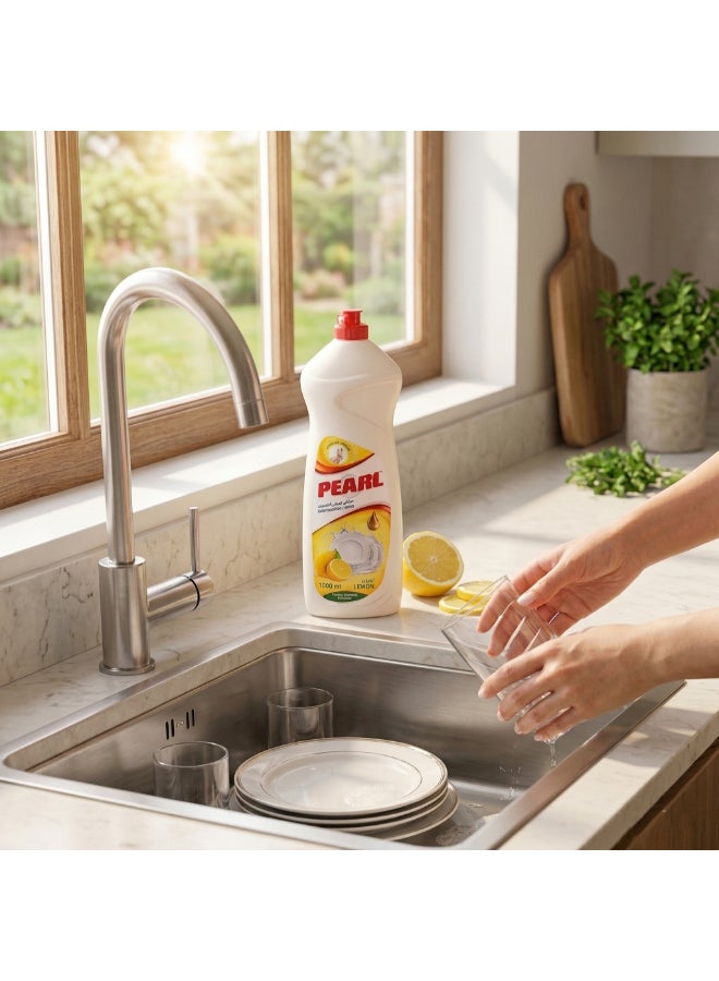 Pearl Dishwash Liquid Lemon 2L Promo Pack Strong Grease Removal Dishwashing Soap Soft on Hands Kitchen Cleaner  2 x 1L, 2 L - Image 4