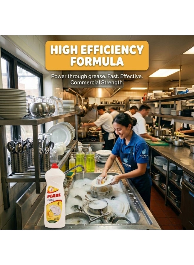 Pearl Dishwash Liquid Lemon 2L Promo Pack Strong Grease Removal Dishwashing Soap Soft on Hands Kitchen Cleaner  2 x 1L, 2 L - Image 5
