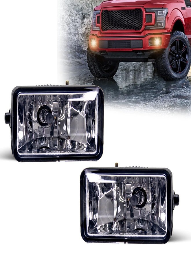SPIEGEER Fog Lights for 2015 2016 2017 2018 2019 2020 Ford F150 Bumper Lights Assembly Replacement Kit for 2017 2018 Super Duty with H10 12V 42W Halogen Bulbs (Clear Lens) - Image 1