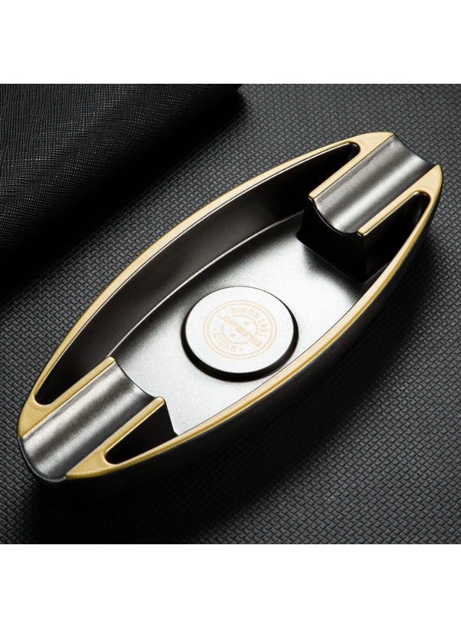 Cigar Ashtray with 2 Cigar Holder Portable Travel Ashtray Unique for Outdoors Indoors - Image 2