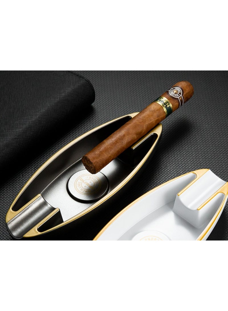 Cigar Ashtray with 2 Cigar Holder Portable Travel Ashtray Unique for Outdoors Indoors - Image 5