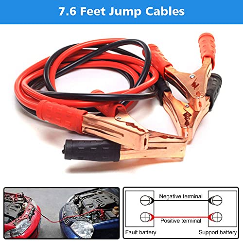 STDY Car Roadside Emergency Kit, Vehicle Truck Safety Road Side Assistance Kits Auto Accessory, with Jumper Cables, First Aid Kit, Tow Rope, Reflective Triangle, Tire Pressure Gauge, etc - Image 3
