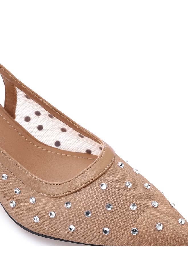 DejaVu Prominent Slingback Heelss - Buff Beige  - Image 4