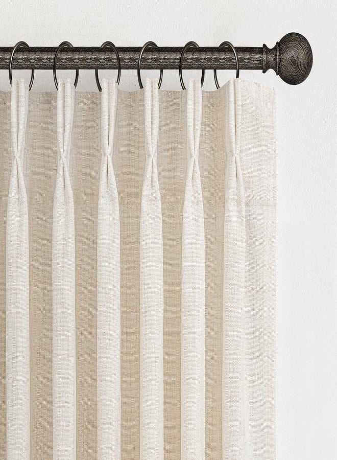 PleatedDrapes Extra Long 112 Inches High Ceiling Linen Blend Curtains 2 Panels Set for Dining Room, Memory Trained Pinch Pleated textured sheer Viral Drapes Bedroom Large Window Curtain 9-1/3FT Length Hook Back Tab - Image 2