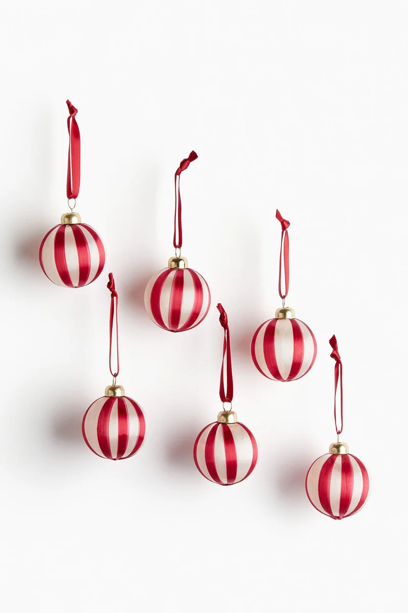 H&M 6-pack small Christmas baubles